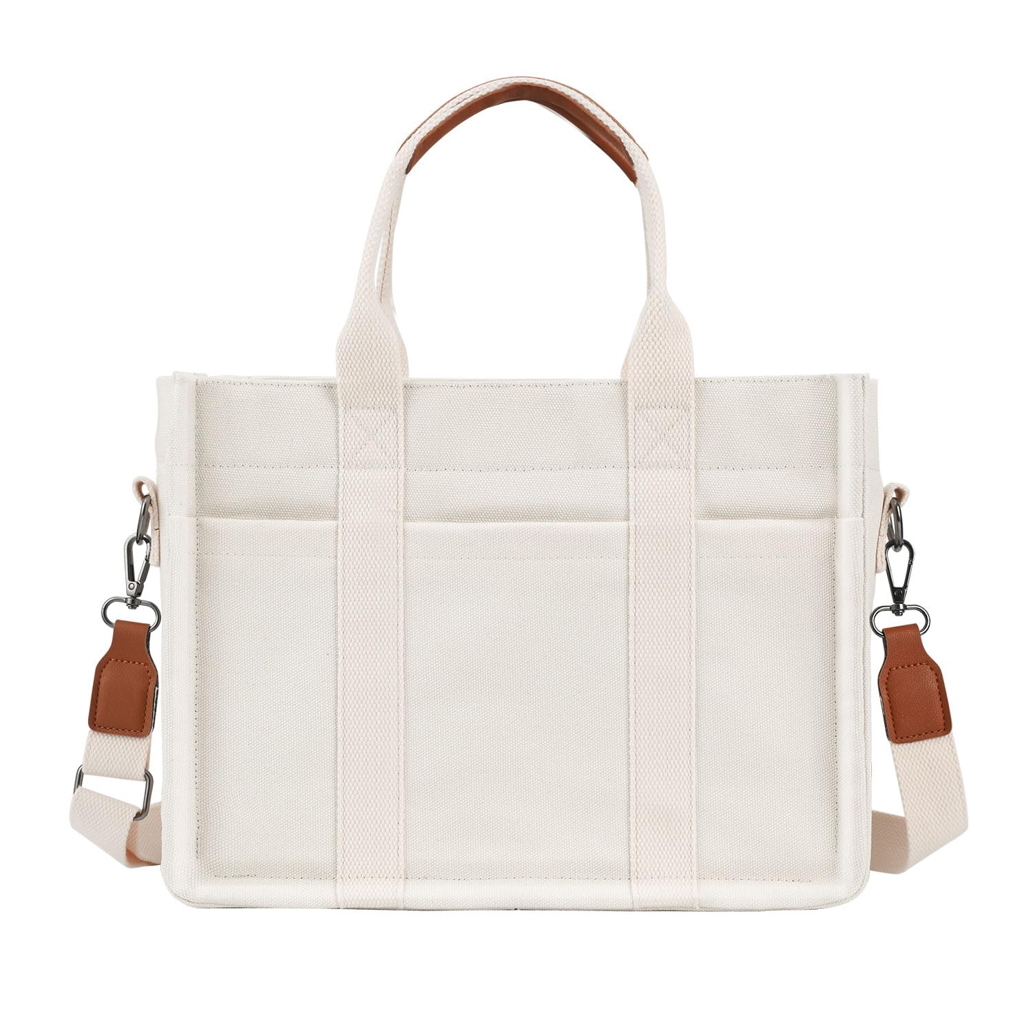 FIORETTO Canvas Tote Bag for Women with Zipper Closure & Individual Compartments for Work College for Teacher & Nurse - Image 3