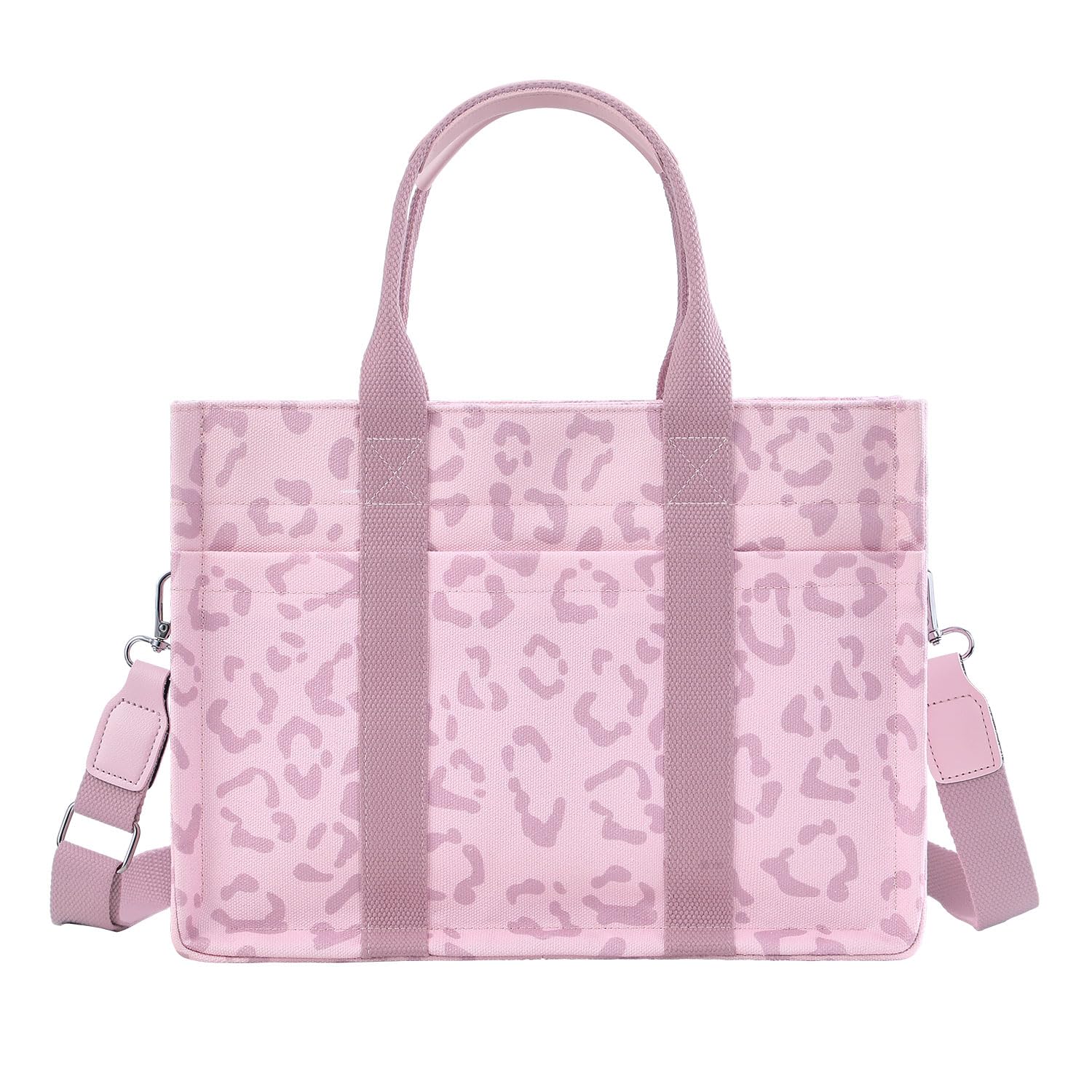 FIORETTO Canvas Tote Bag for Women with Zipper Closure & Individual Compartments for Work College for Teacher & Nurse - Image 3