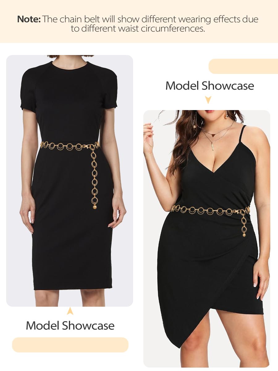 FIORETTO Chain Belt for Women Metal Waist Chain Fashion Multilayer Chain Belts for Dress - Image 4