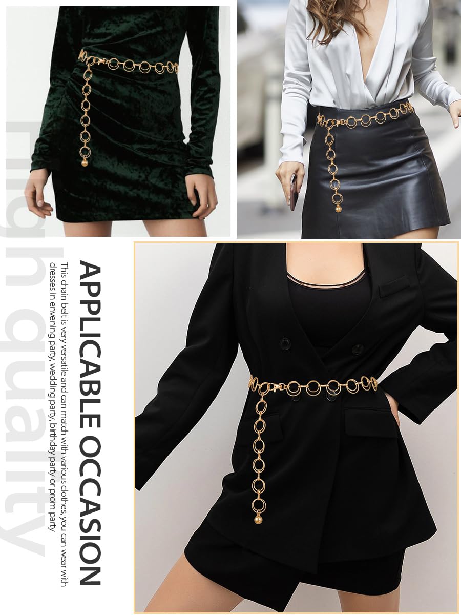 FIORETTO Chain Belt for Women Metal Waist Chain Fashion Multilayer Chain Belts for Dress - Image 5