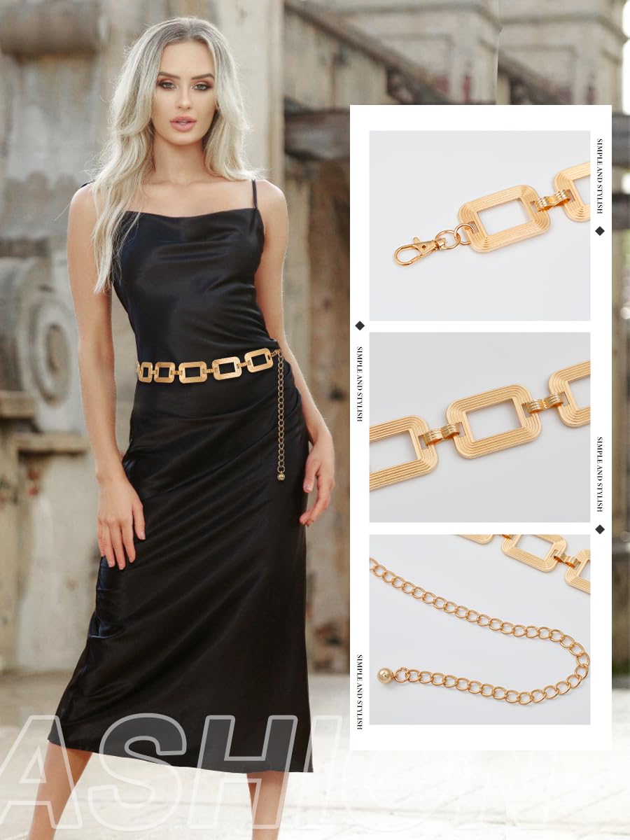 FIORETTO Chain Belts for Women Fashion Metal Waist Chain Chunky Belts for Dresses Jeans - Image 4