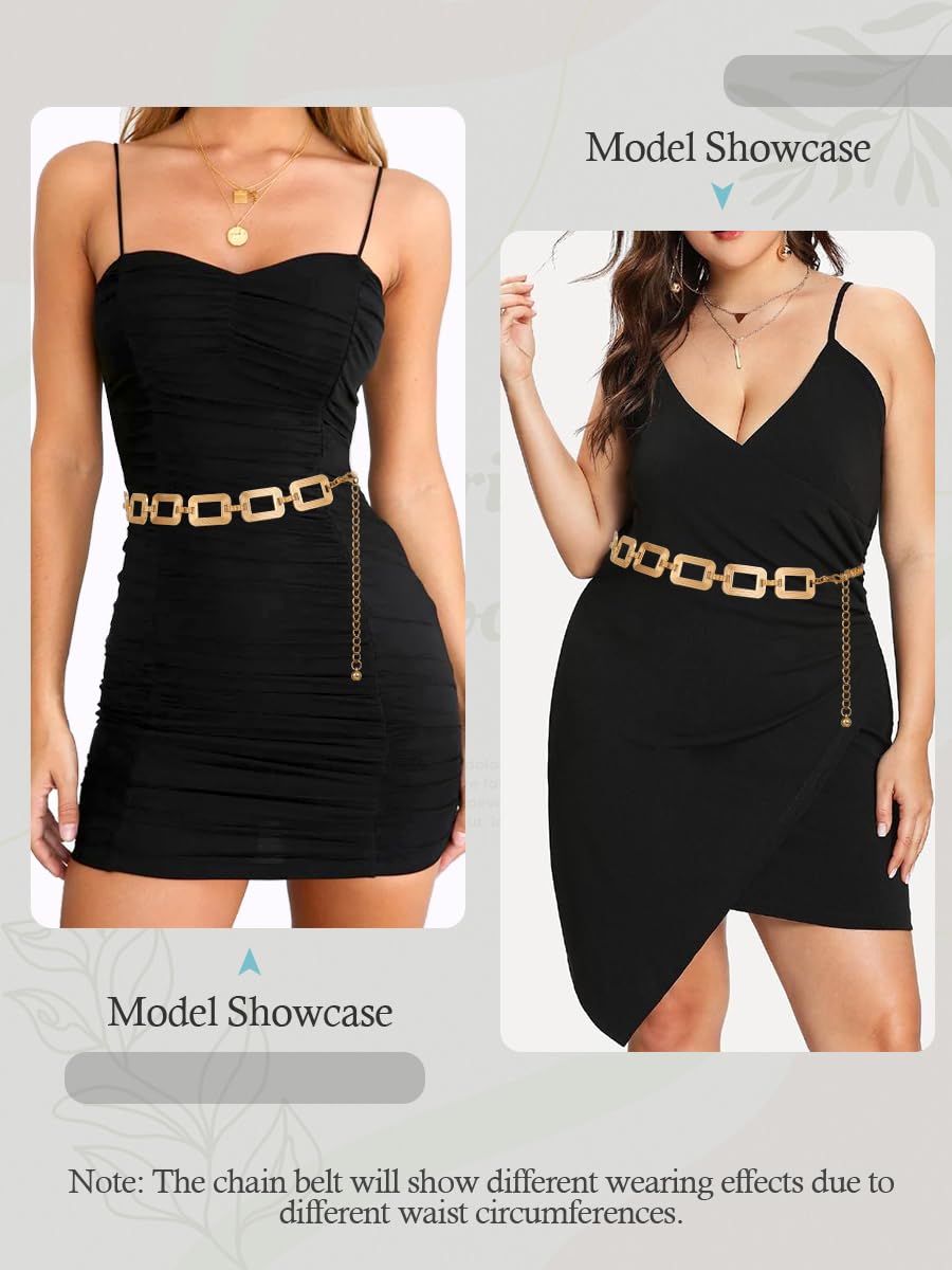 FIORETTO Chain Belts for Women Fashion Metal Waist Chain Chunky Belts for Dresses Jeans - Image 5