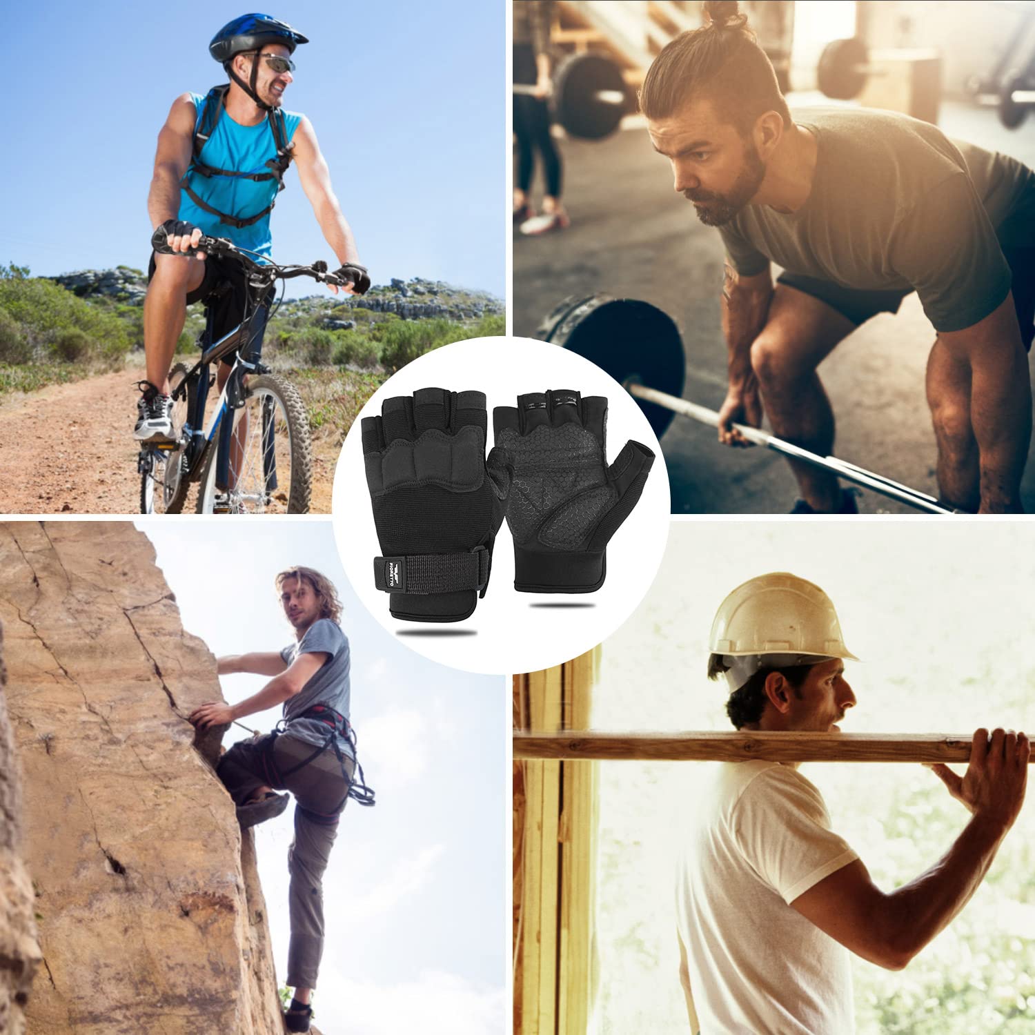 FIORETTO Fingerless Gloves, Half Finger Gloves for Driving, Cycling, Shooting, Hunting, Motorcycle, Climbing, Outdoor Work 215801 - Image 6