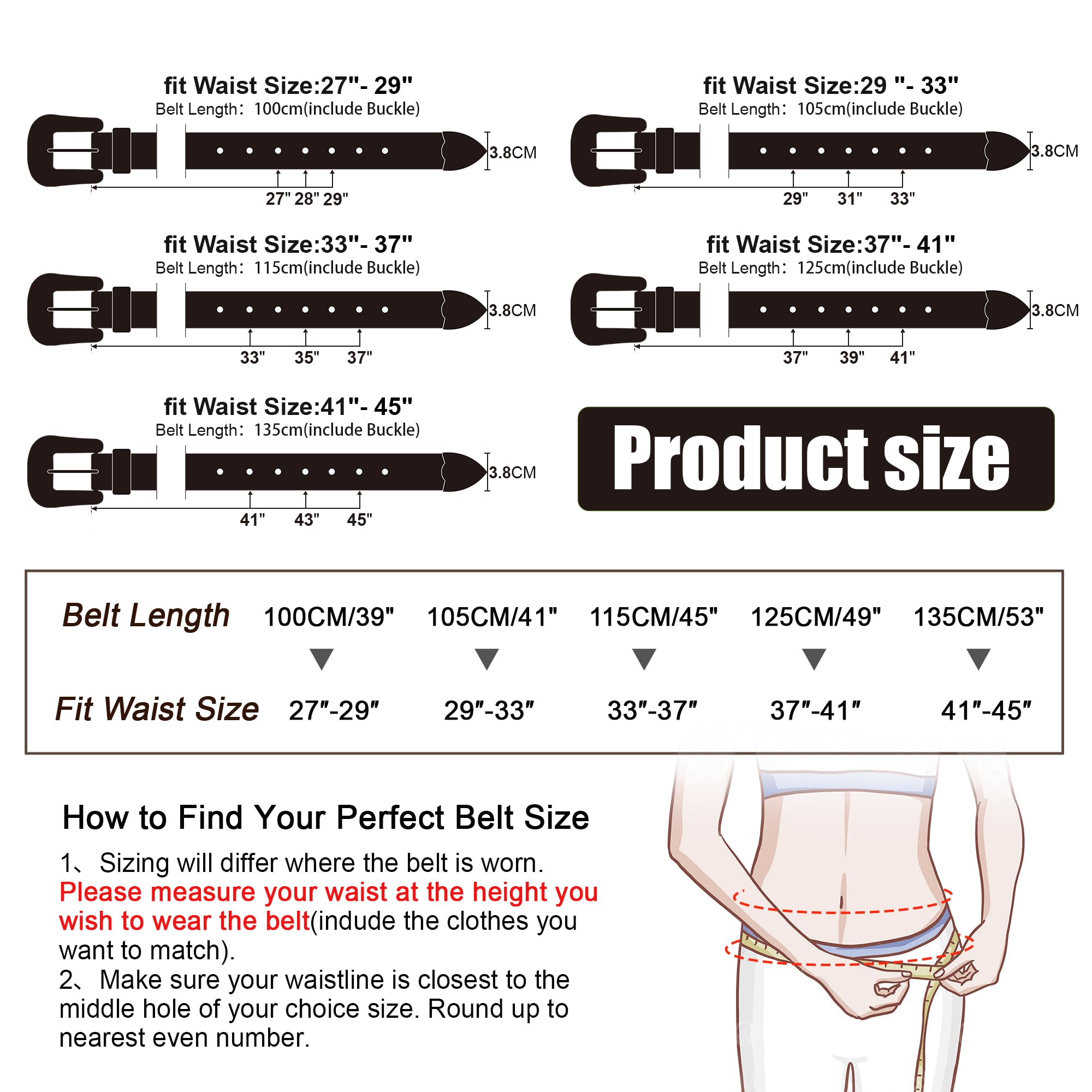 FIORETTO Men Women Rhinestone Belt Bling Western Studded Leather Belt Shining Diamond Cowgirl Cowboy Waist Belt for Jeans - Image 5