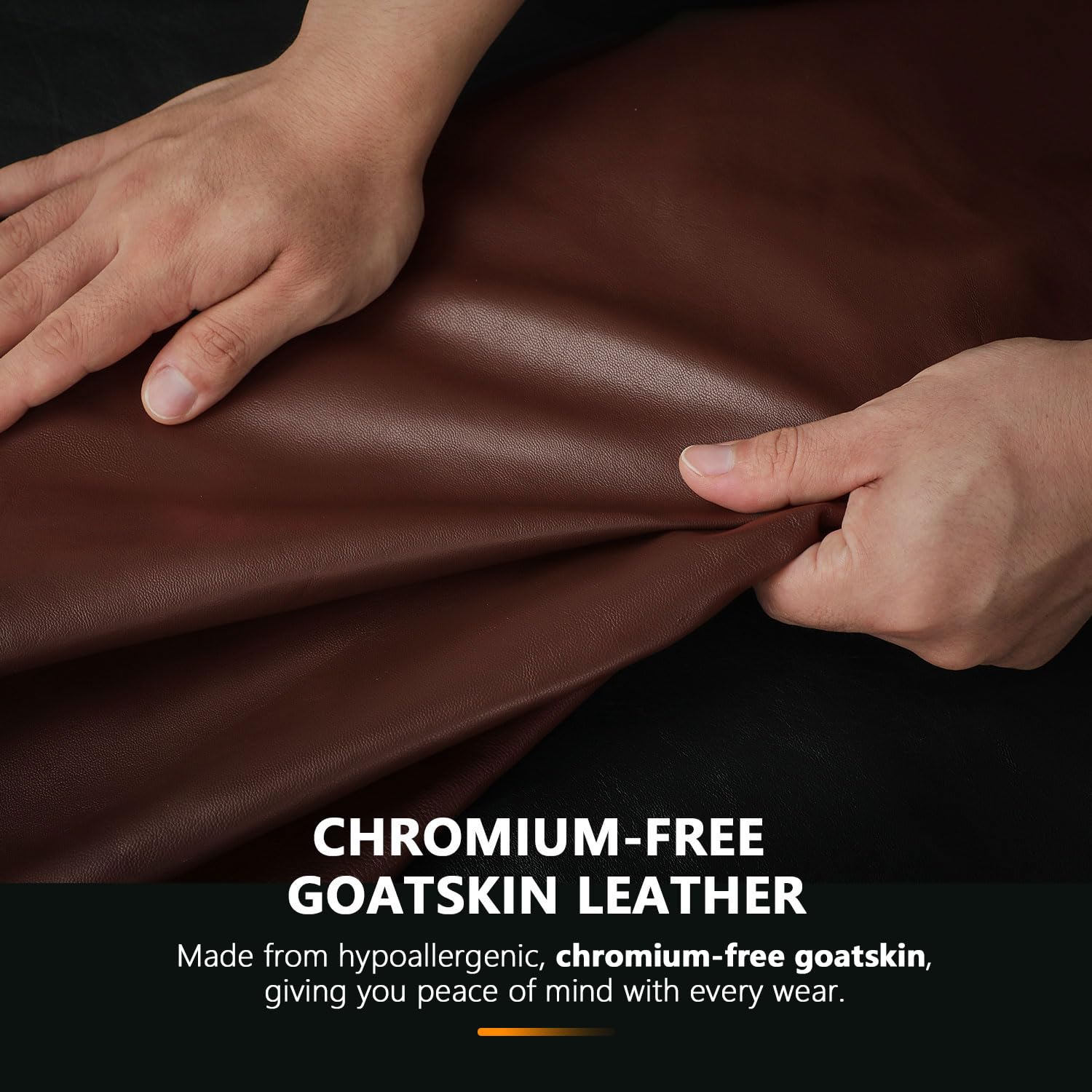 FIORETTO Mens Winter Genuine Leather Gloves Cashmere and Wool Lined Warm Touchscreen Leather Driving Gloves M180807 - Image 5