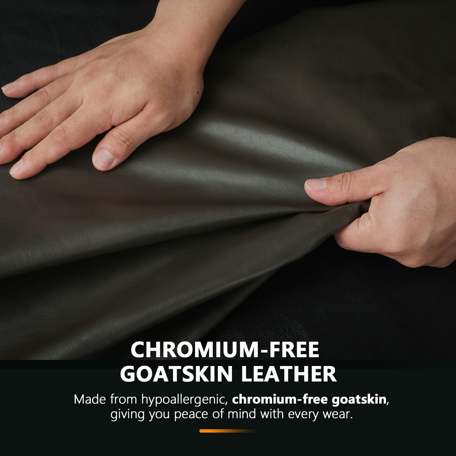 FIORETTO Mens Winter Genuine Leather Gloves Cashmere and Wool Lined Warm Touchscreen Leather Driving Gloves M180807 - Image 5