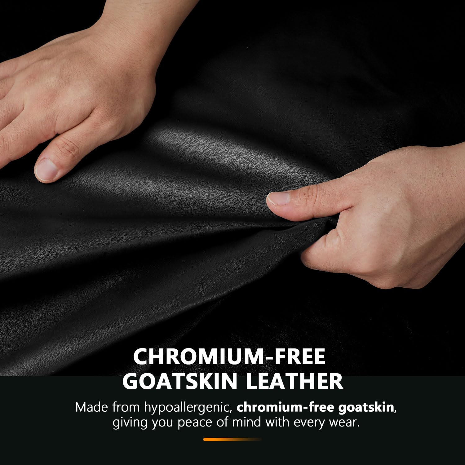 FIORETTO Mens Winter Genuine Leather Gloves Cashmere and Wool Lined Warm Touchscreen Leather Driving Gloves M180807 - Image 5