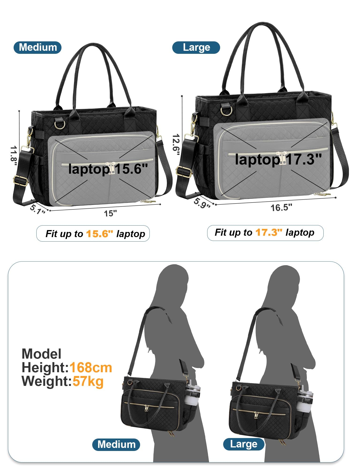 FIORETTO Teacher Tote Bag for Women with Laptop Compartment, Large Cup Holder, Zip Closure, Ideal for Work, Bible, Nurse - Image 7