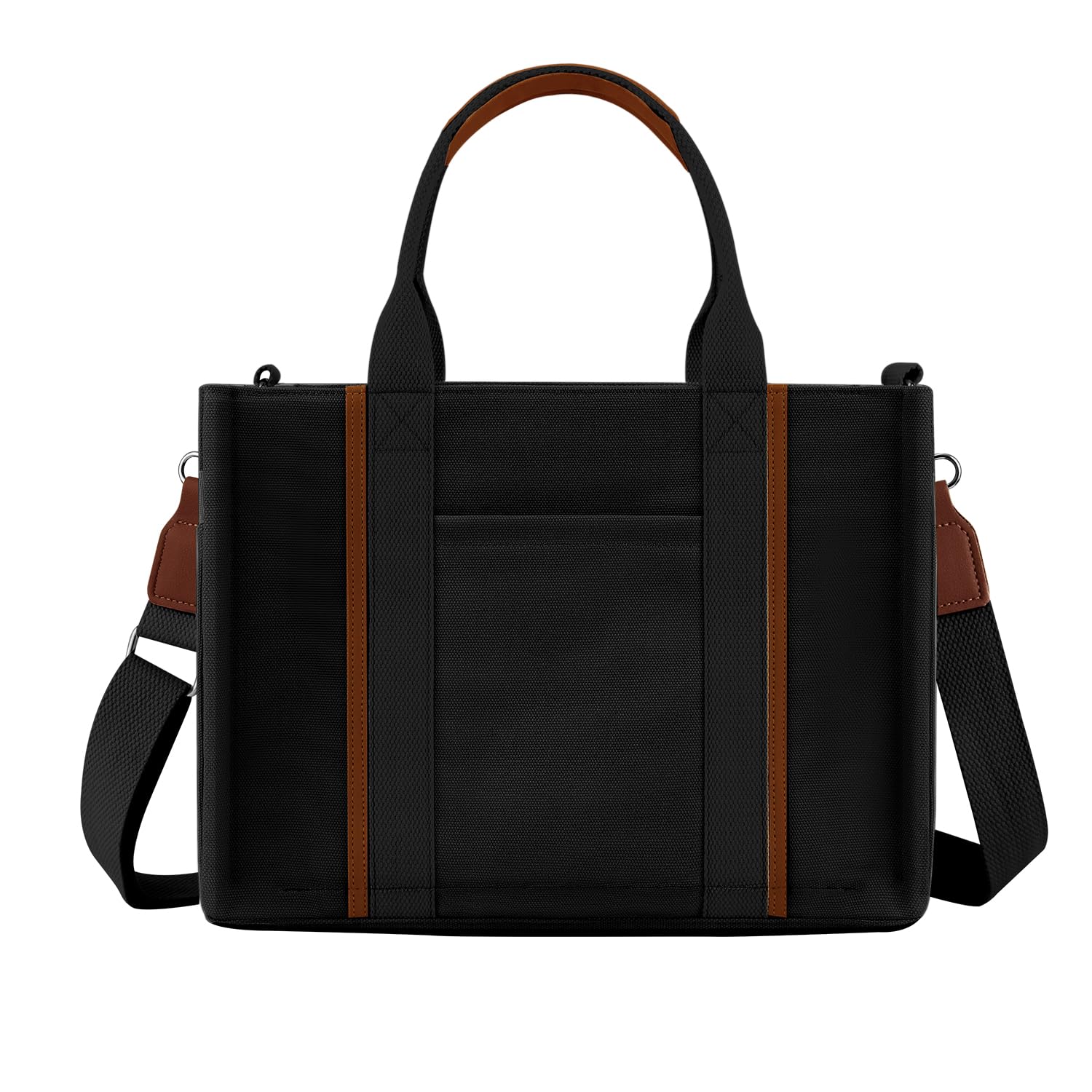 FIORETTO Women’s Canvas Tote Bag Purse with Zipper, Multi Compartment & Reinforced Bottom, Ideal for Work, Bible, Travel - Image 3