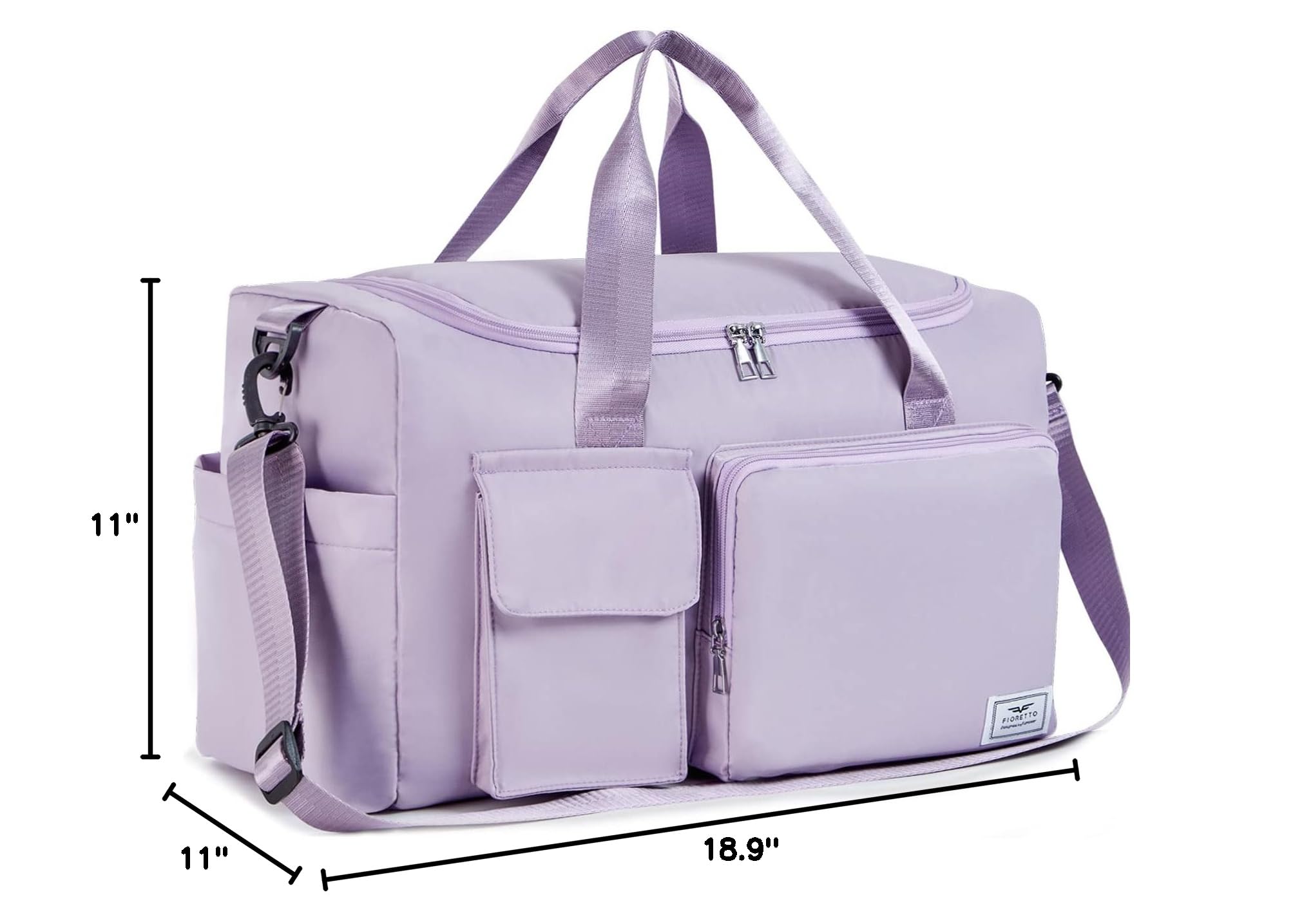 FIORETTO Women's Gym Duffle Bag with Shoes Compartment, 30L Capacity, Ideal for Travel, Gym, Sports, Duffel, Weekender - Image 7