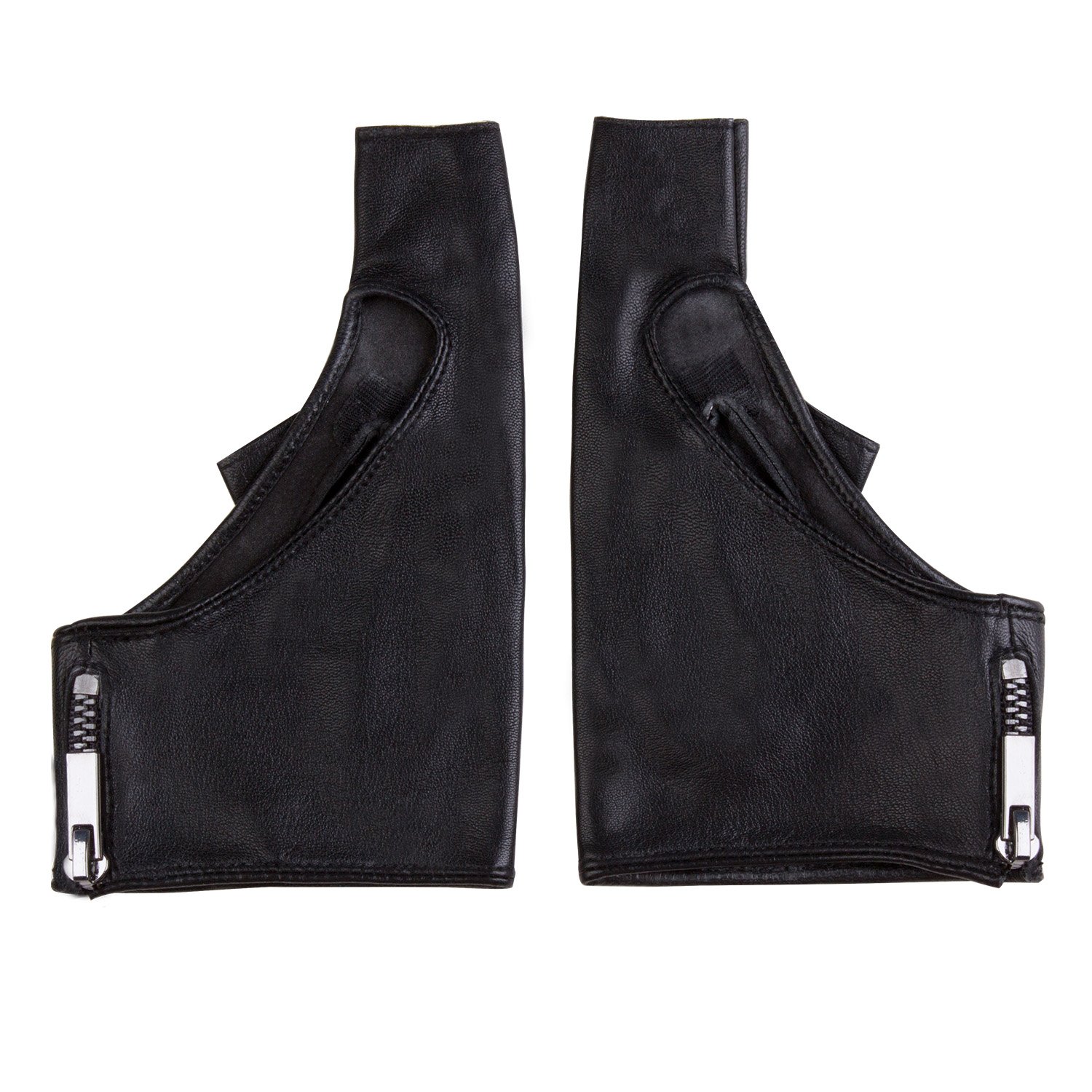 FIORETTO Womens Fingerless Leather Gloves Unlined Leather Driving Gloves Dancing Performance Punk Half Finger Gloves 160005 - Image 3