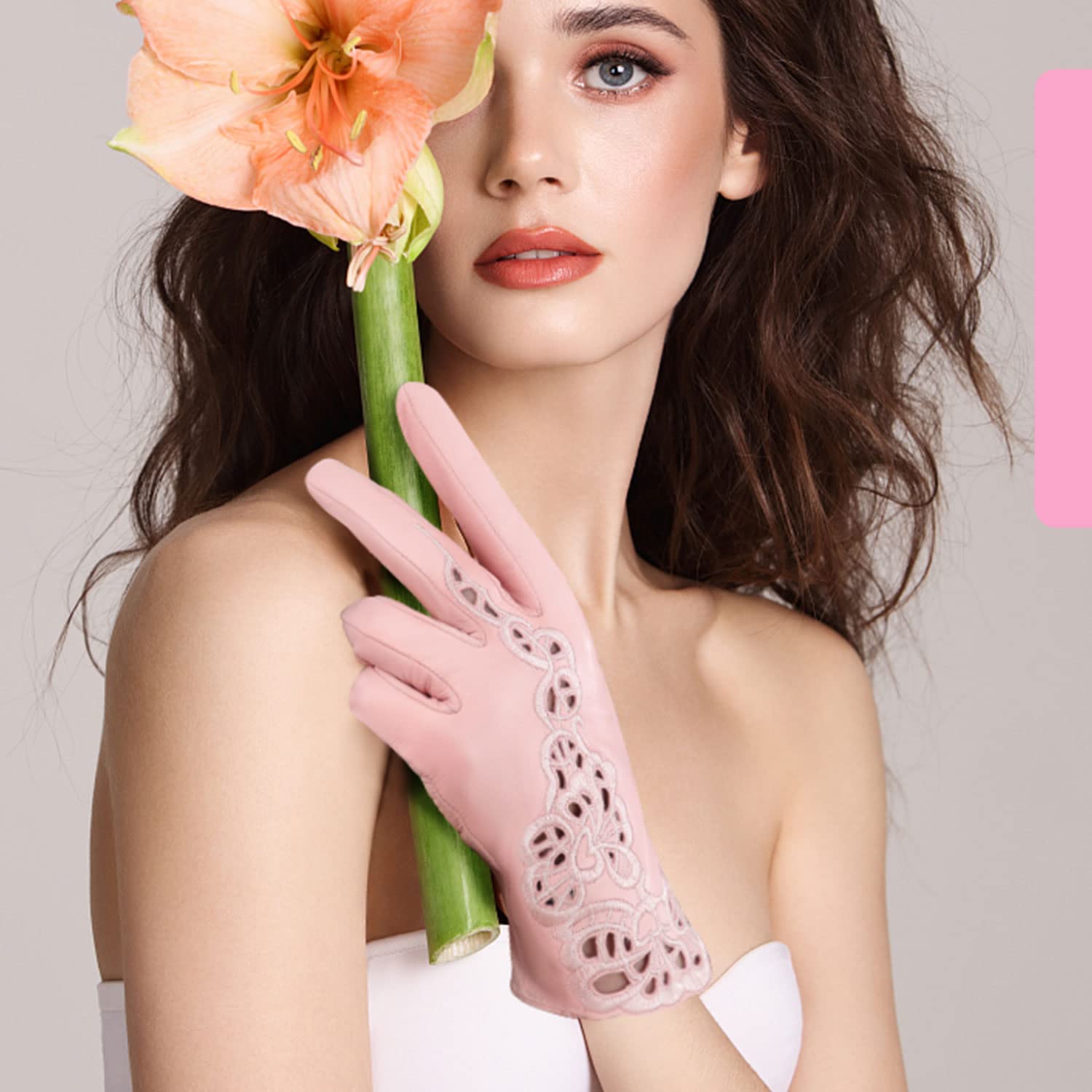 FIORETTO Womens Genuine Leather Driving Gloves Touchscreen Unlined Sheepskin Ladies Driving Gloves Thin W160020 - Image 3