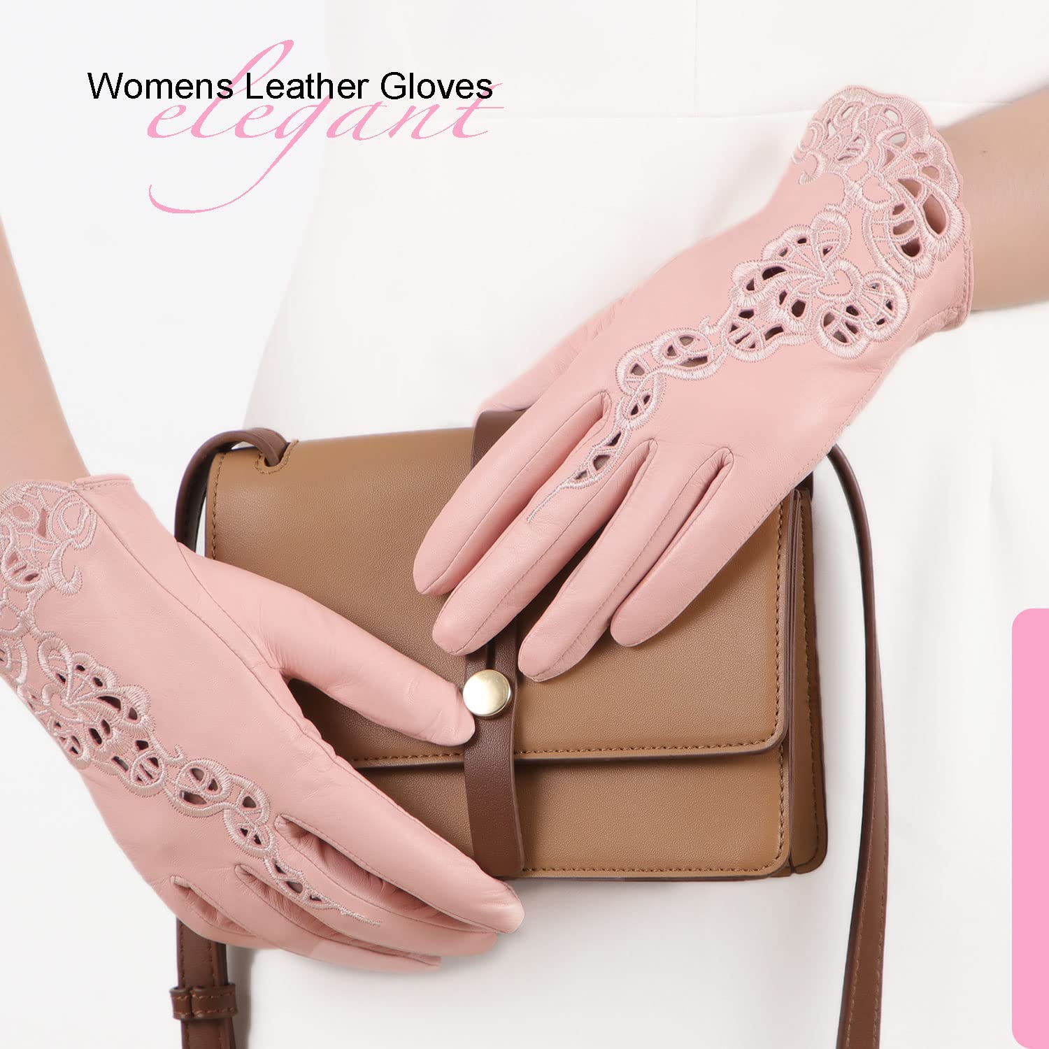 FIORETTO Womens Genuine Leather Driving Gloves Touchscreen Unlined Sheepskin Ladies Driving Gloves Thin W160020 - Image 4