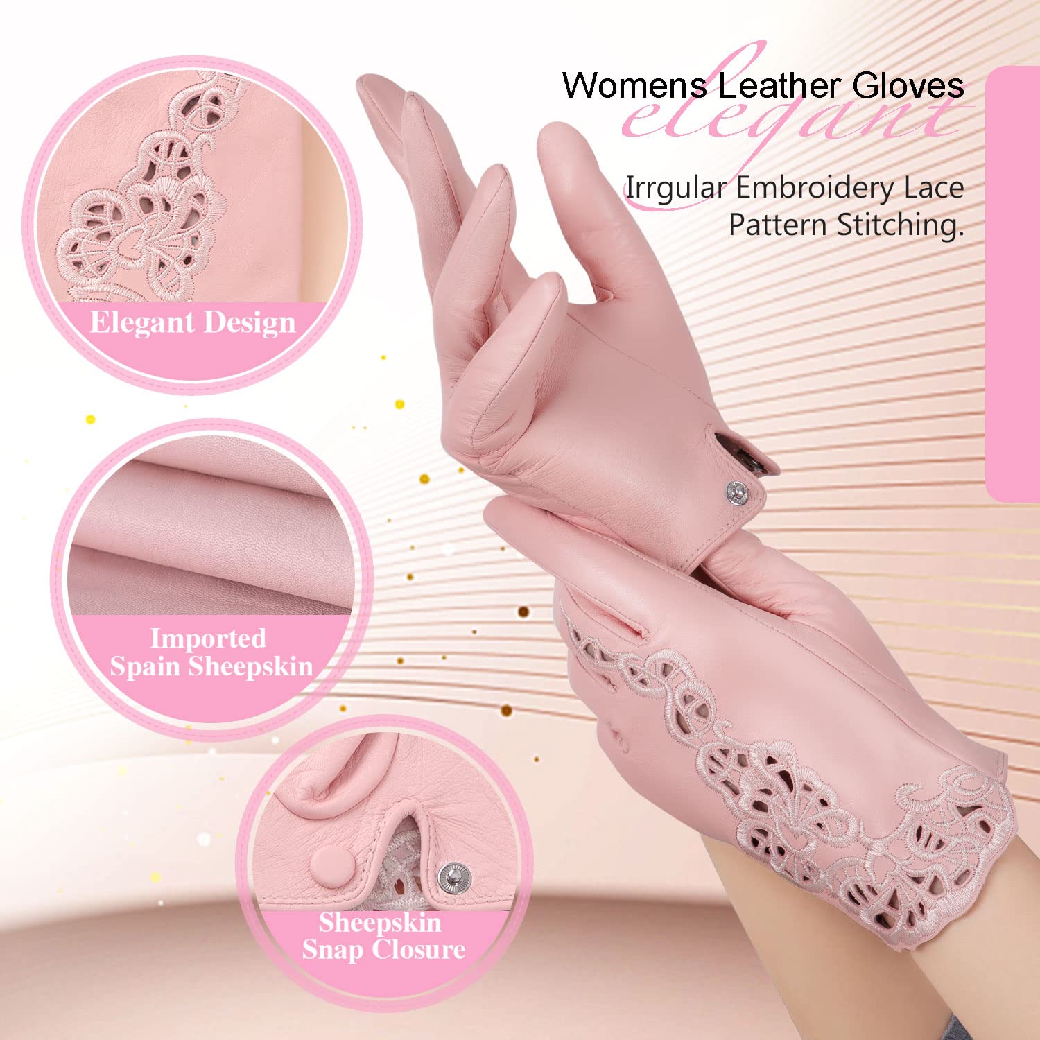 FIORETTO Womens Genuine Leather Driving Gloves Touchscreen Unlined Sheepskin Ladies Driving Gloves Thin W160020 - Image 5